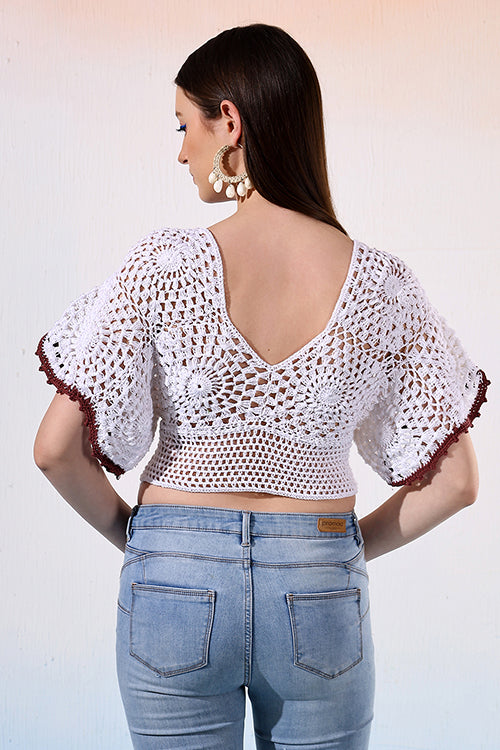 Ajoobaa "Flared Sleeve" Crochet Blouse