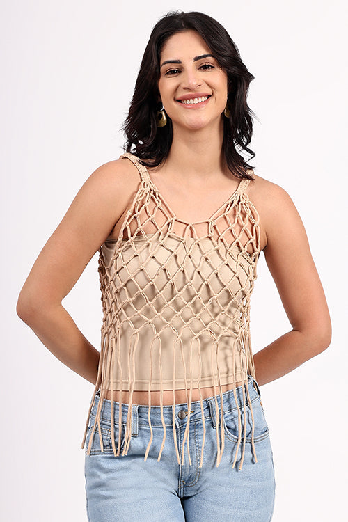 Ajoobaa "Diamond Knit" Macrame Top