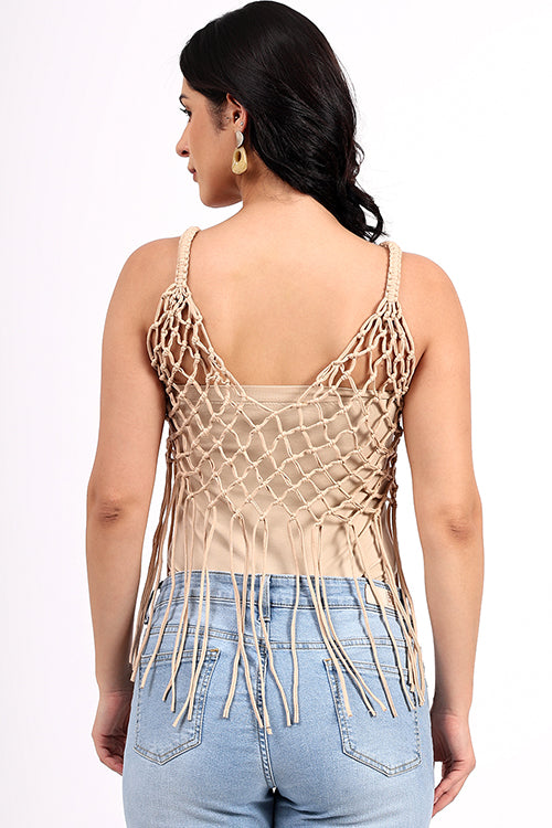 Ajoobaa "Diamond Knit" Macrame Top
