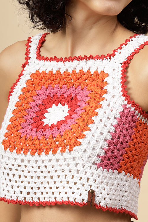 Ajoobaa Crochet "Square" Crop Top For Women