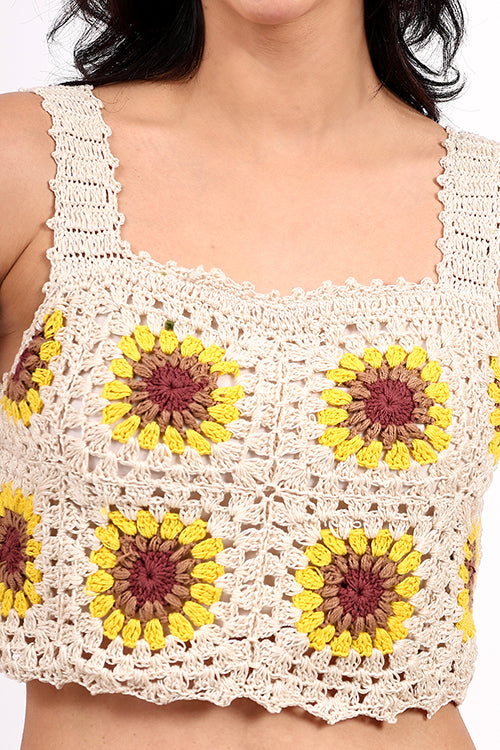 Ajoobaa " Sunflower" Crochet Top