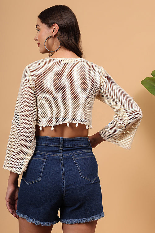 Ajoobaa Crochet "Star" Appliqued Coverup