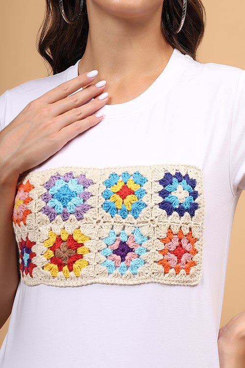 Ajoobaa "Multi"Crochet Patchwork Tshirt
