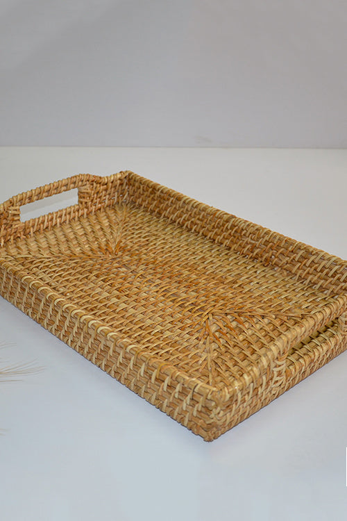 Dharini Cane Rectangular Serving Tray Natural