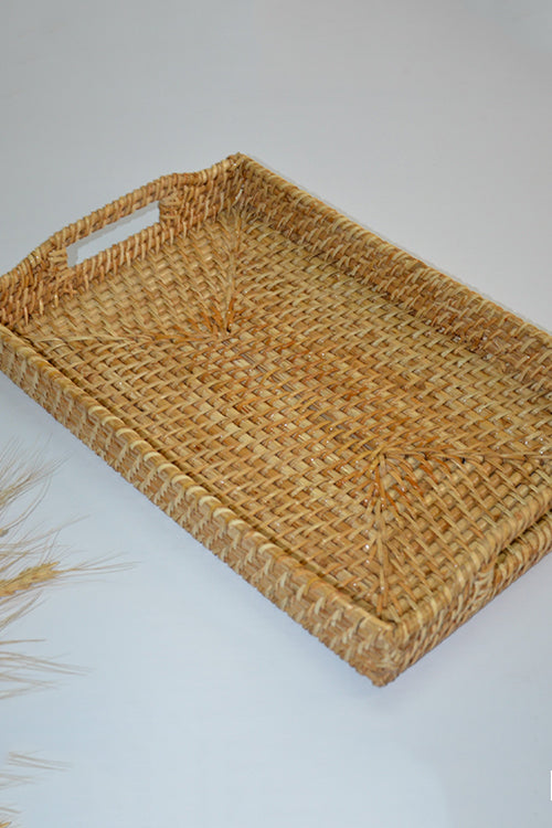 Dharini Cane Rectangular Serving Tray Natural