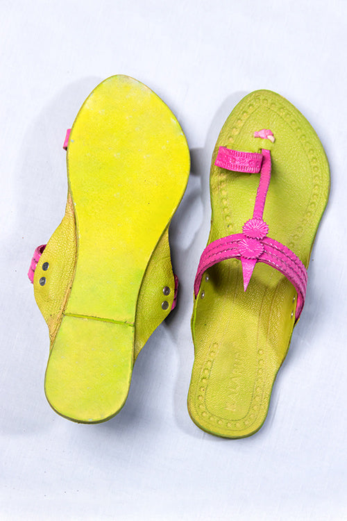 Braided Beauty: Kolhapuri Chappals With Floral Die Punch