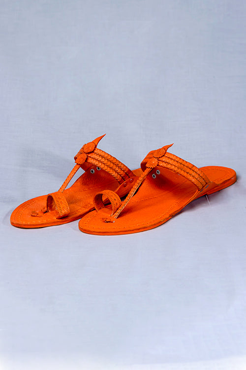 Braided Beauty: Kolhapuri Chappals With Floral Die Punch