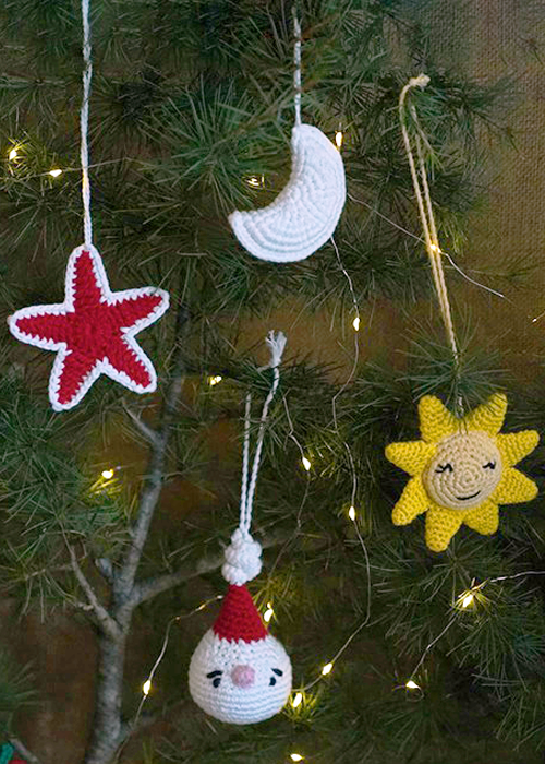 Himalayan Blooms Handmade Crochet Christmas Ornaments Set of 4