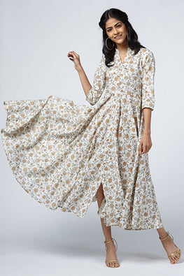 Okhai 'Reverie' Cotton Hand Block Print Dress