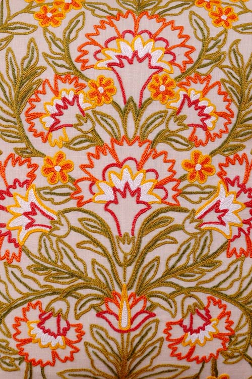 Zaina By Ctok Dast-E-Gul Aari Embroidered Cushion Cover - Cream