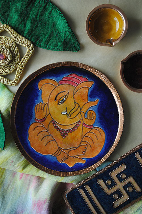EkiBeki Ekadanta - Ganesha Blue Wallplate