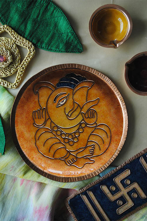 EkiBeki Ekadanta - Ganesha Yellow Wallplate