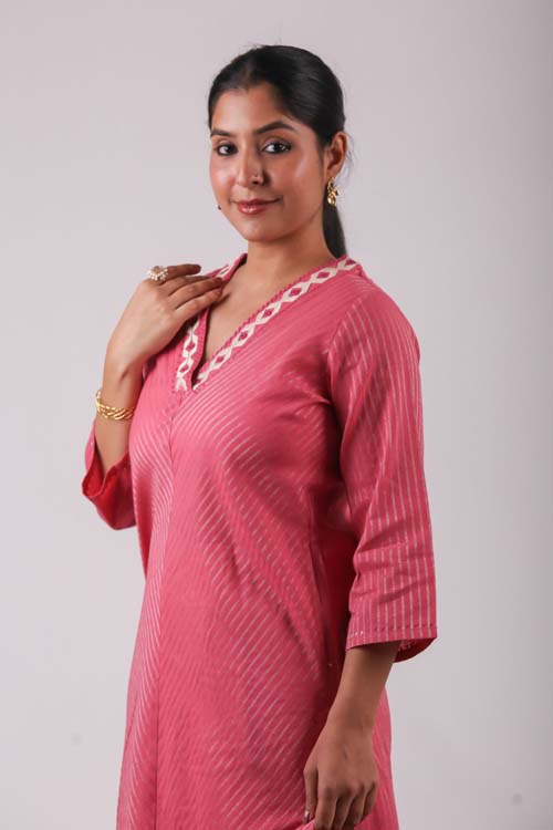 Urmul Desert Crafts-  "Hirni" Cotton Soof Hand Embroiderd Kurta