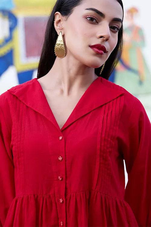 Okhai "Garnet" Hand Embroidered Pure Cotton Dress