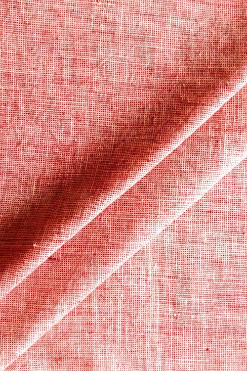 Moralfibre Fabric Is 100% Cotton Organic Handspun Handwoven, Red & Cream Natural Yarn Dyed Fabric