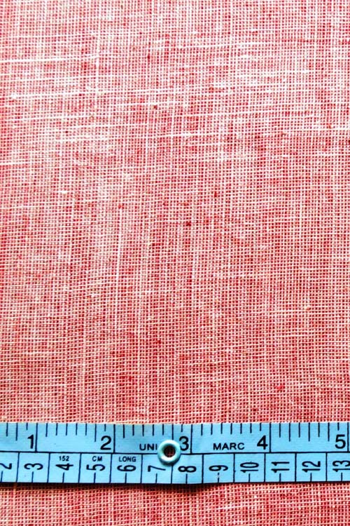 Moralfibre Fabric Is 100% Cotton Organic Handspun Handwoven, Red & Cream Natural Yarn Dyed Fabric