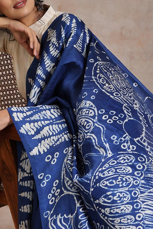 GC 'Ocean' Handwoven Hand Batik Pure Silk With Silkmark Saree