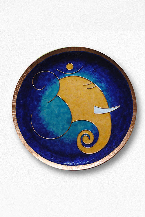 EkiBeki Omkara - Ganesha  Blue Wallplate