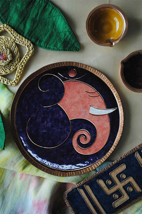EkiBeki Omkara - Ganesha Violet Wallplate