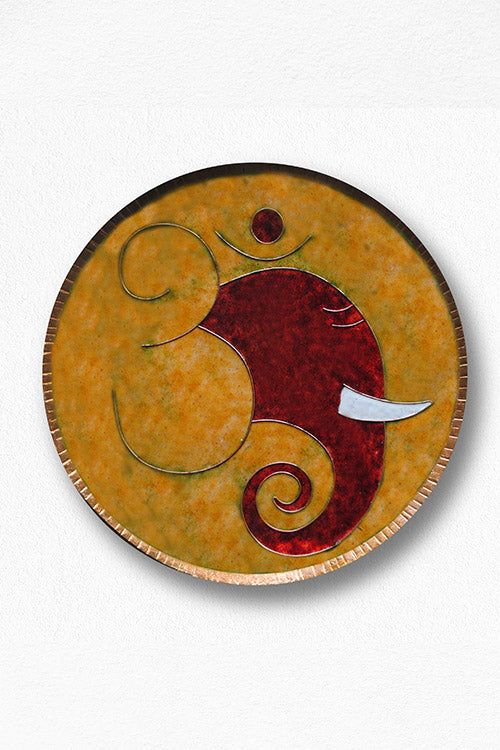 EkiBeki Omkara - Ganesha Yellow Wallplate
