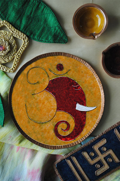 EkiBeki Omkara - Ganesha Yellow Wallplate