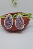 Antarang, Pan Purple Stud Mirror Earings, 100% Cotton, Handmade By Divyang Rural Women
