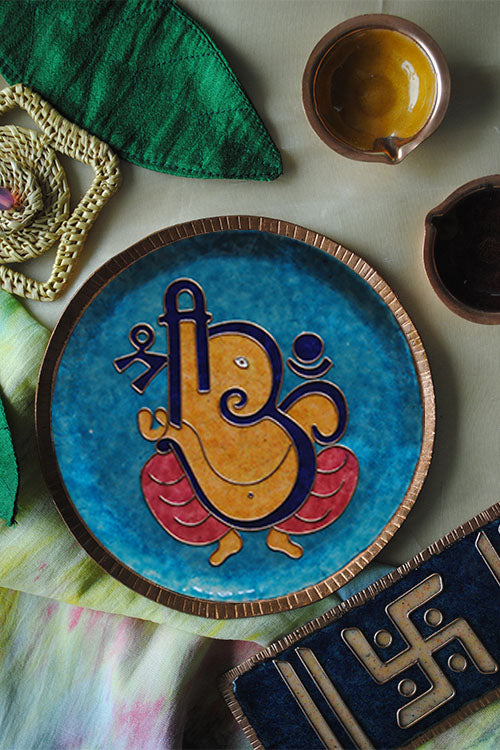 EkiBeki Vinayaka - Ganesha Blue Wallplate