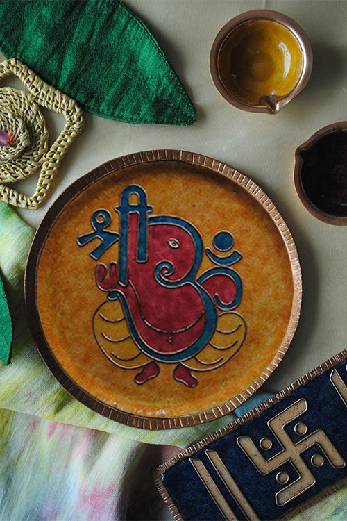 EkiBeki Vinayaka - Ganesha Orange Wallplate