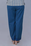 Dharan 'Blue Sequins Pant' Solid textured Pants
