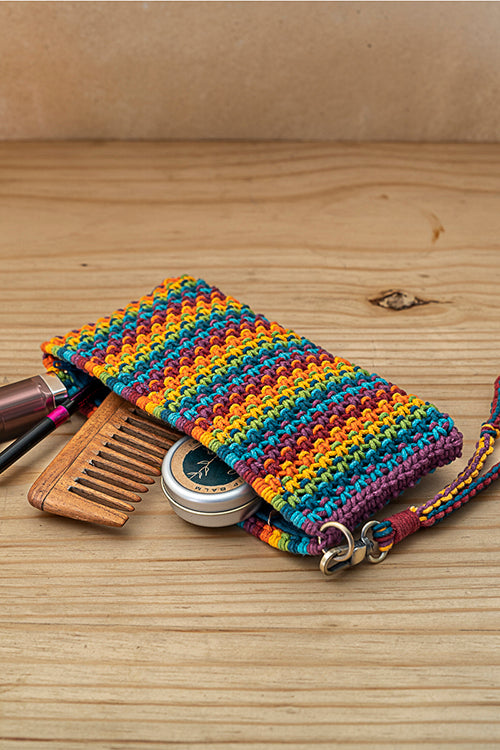 108Knots Iris Blended Hand-Knotted Pouch