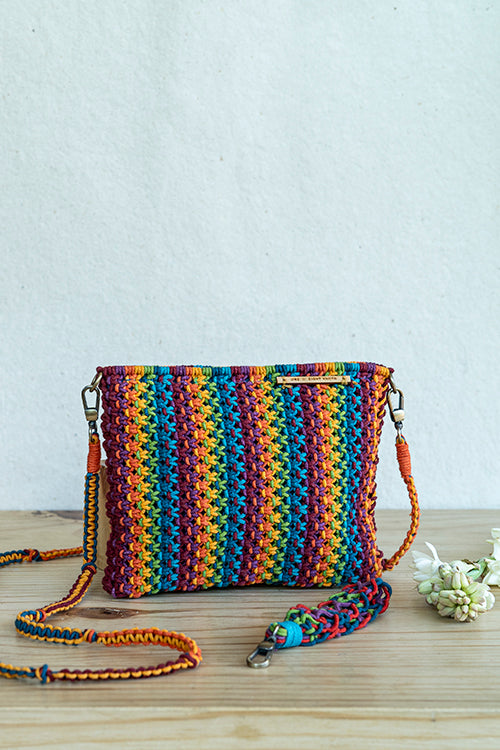 108Knots Gardenia Blended Hand-Knotted Sling Bag