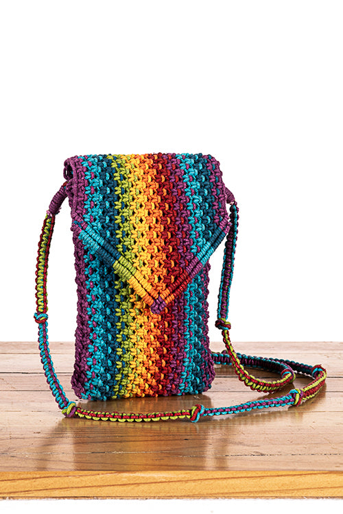 108Knots Sweven Striped Hand-Knotted Mobile Pouch