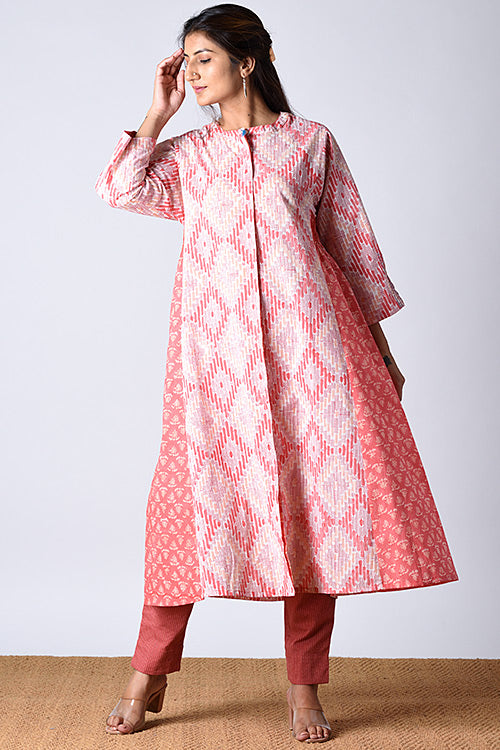 Dharan "Maahi Kurta" Red Block Printed Dress