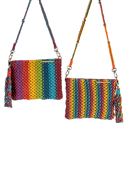 108Knots Gardenia Striped Hand-Knotted Sling Bag