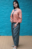 Dharan Quilted Orange Round Neck Jacket For Women Online