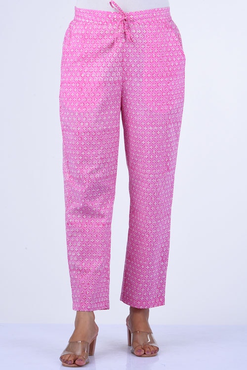 Dharan "Tarana Kurta" Pink Block Printed Kurta set of 3