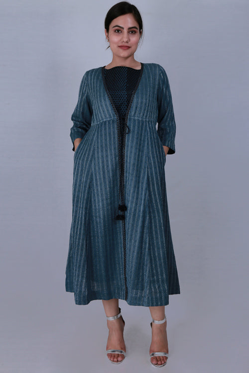 Dharan " Glam Dress" Black Block Printed Kurta Set Of 2