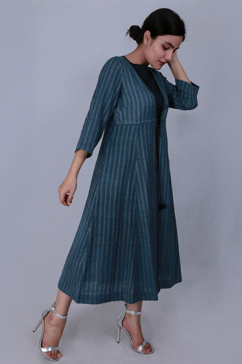 Dharan " Glam Dress" Black Block Printed Kurta Set Of 2