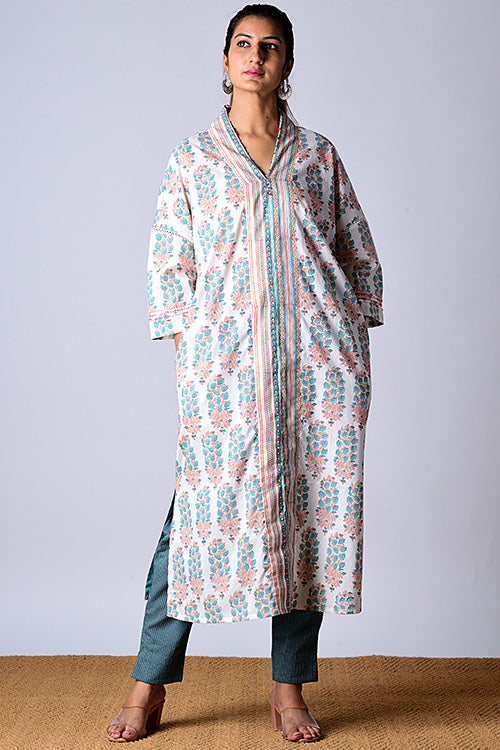 Dharan Kaafsa Jade Block Printed Kurta For Women Online