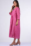 Dharan "Upavan Dress" Pink Block Printed Dress