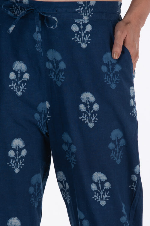 Dharan "Buta Pants" Indigo Block Printed Pants