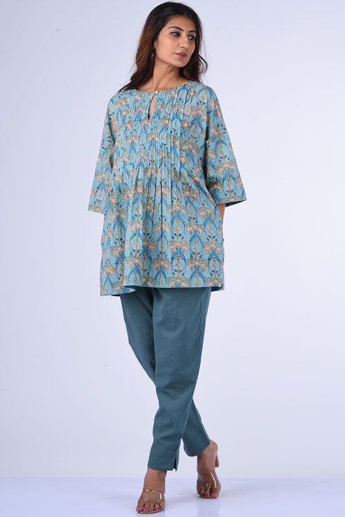 Dharan "Kuhu Top" Jade Block Printed Top