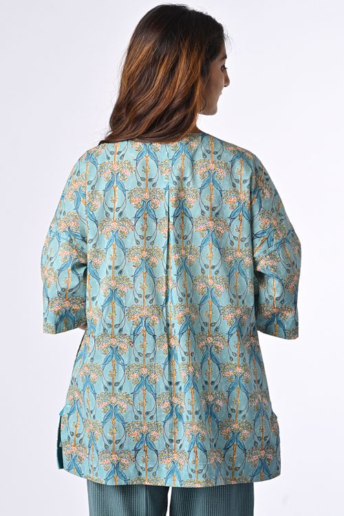 Dharan "Kuhu Top" Jade Block Printed Top