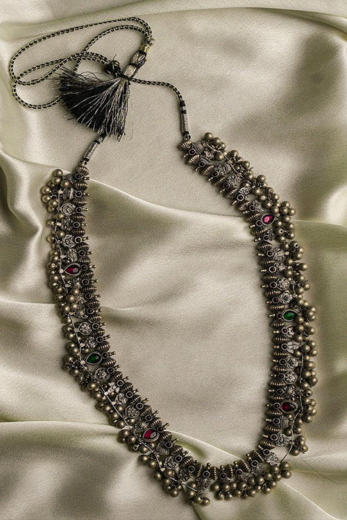 TICH Pure Silver Traditional Maharashtrian Neckpiece - Saaz