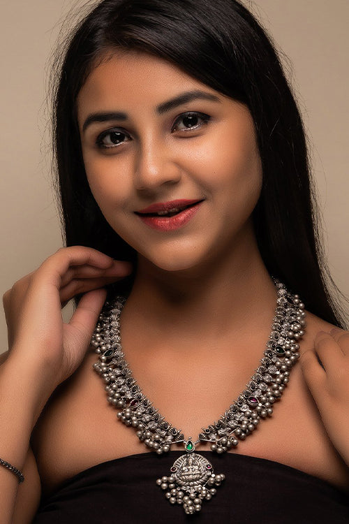 TICH Pure Silver Traditional Maharashtrian Neckpiece - Saaz