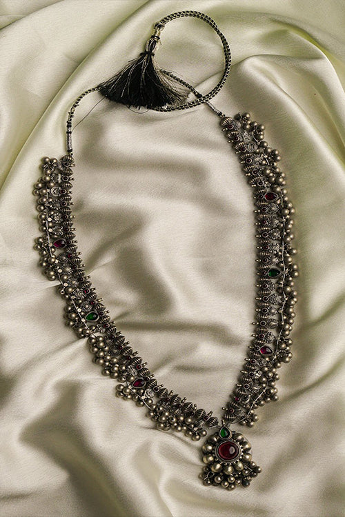 TICH Pure Silver Traditional Maharashtrian Neckpiece - Saaz