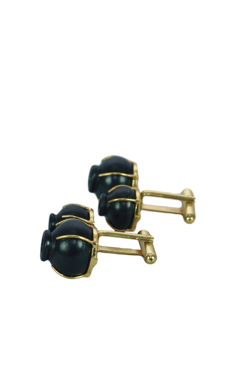 Kabbish'S Kalash Cufflinks, Black Pottery