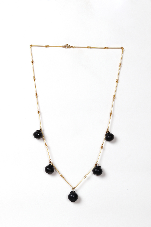 Kabbish'S Sikahar Charm Necklace With Black Pottery