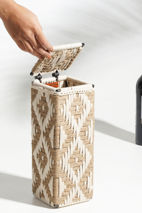 Sirohi Svelte Yellow And Jute Wine Box