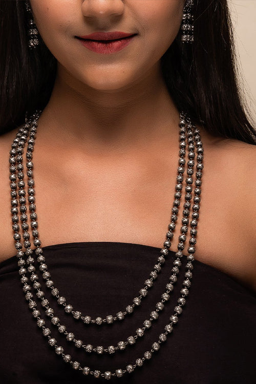 TICH Pure Silver Traditional Maharashtrian Set - Mohanmala